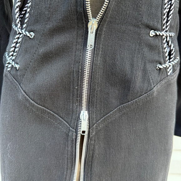 Stunning Vintage 80s Zip Front Lace up Body Con Dress - Picture 8 of 12